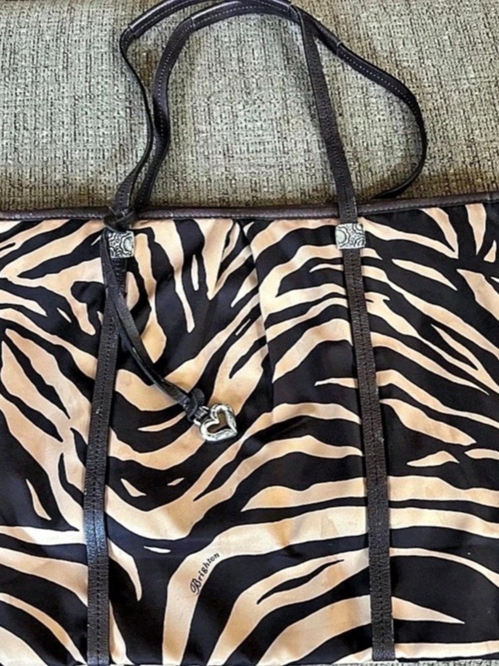 Brighton Zebra Print Tote in Brown & Black
